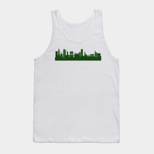 NEW YORK skyline in forest green Tank Top